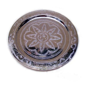 Bandeja marroquí de alpaca tallada 20-100cm