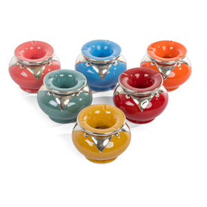 Cenicero árabe de cerámica y alpaca tallada 3 tamaños