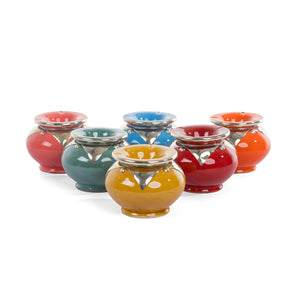 Cenicero árabe de cerámica y alpaca tallada 3 tamaños