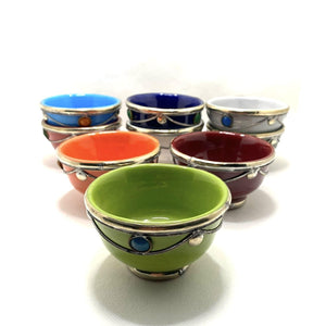 Cuenco marroquí de cerámica y alpaca mini