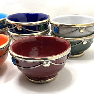 Cuenco marroquí de cerámica y alpaca mini