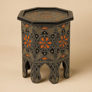 mesa árabe octogonal naranja 50cm