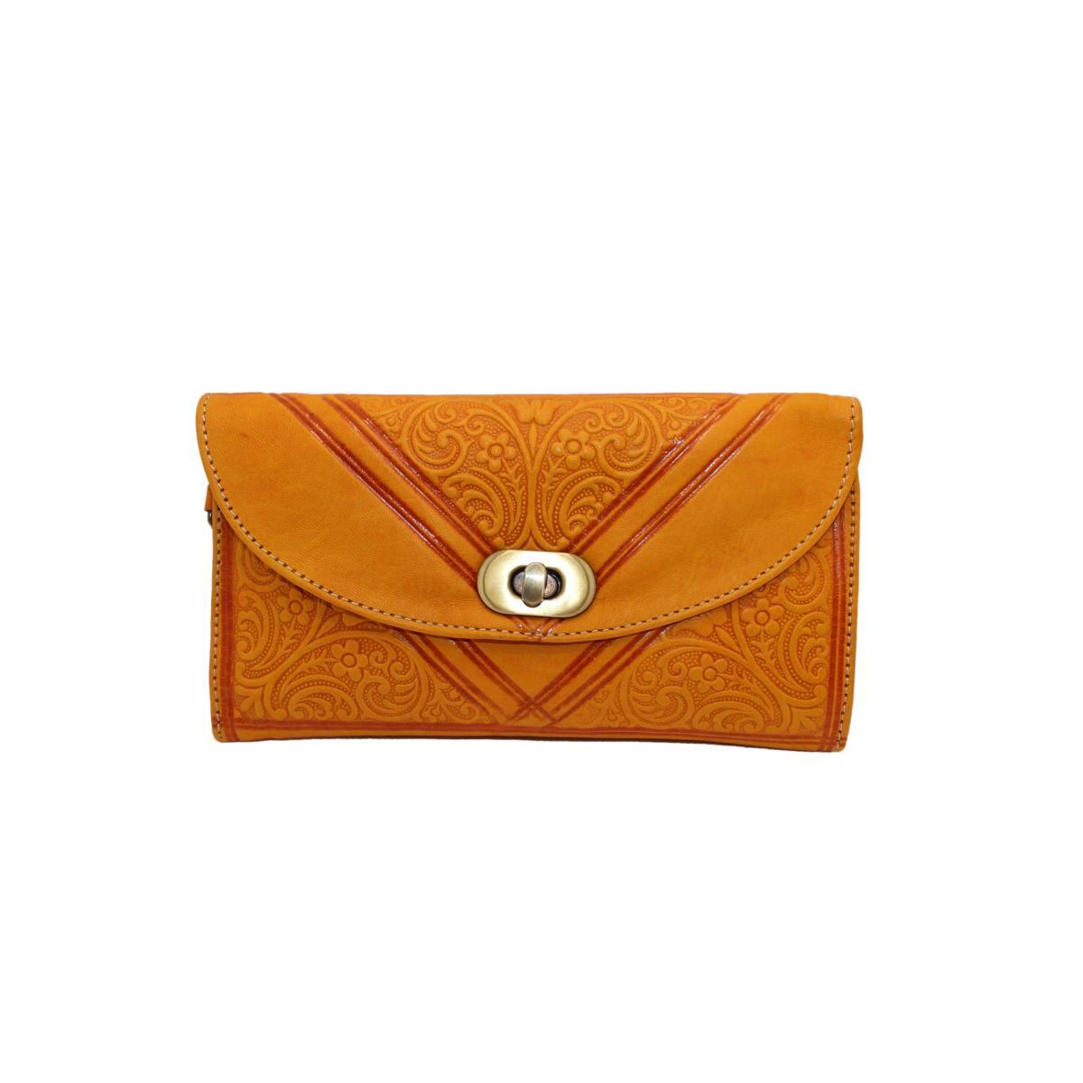 Monedero marroquí de cuero natural con asa - Varios colores