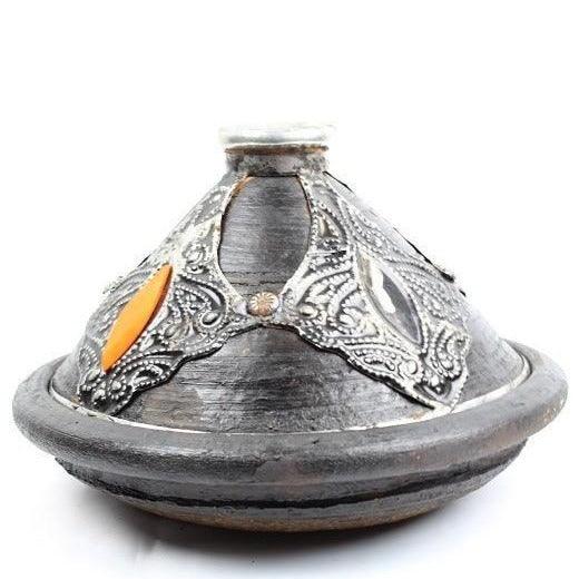 Tajin Árabe de Cerámica con Alpaca y Hueso - 2 Tamaños